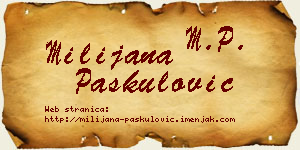 Milijana Paskulović vizit kartica